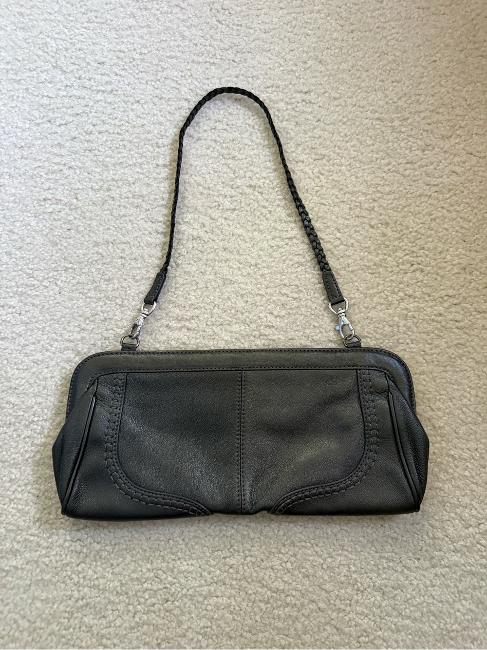 EUC Sigrid Olsen leather bag with decorative stitching